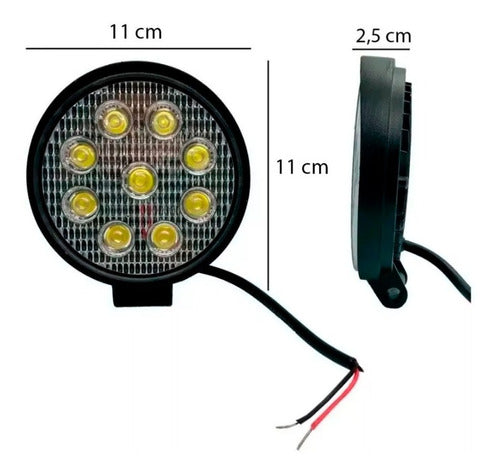 Kit 2 LED 27W Universal 4x4 ATV Motorcycle Reflector Light Set 2