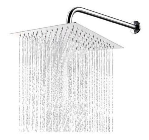 Square Rain Shower Stainless Steel 20x20cm + 35cm Arm 0
