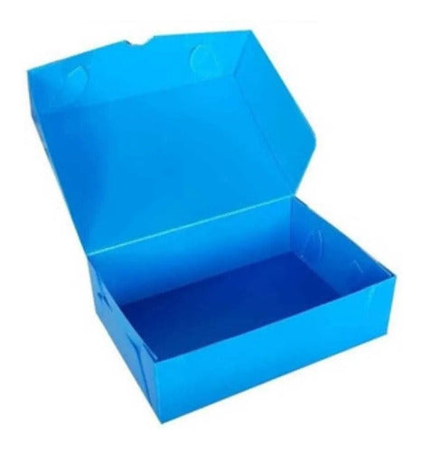 SM Cajas Plastica Oficio X 5 Unidades Azul De Archivo Lomo 12cm 2