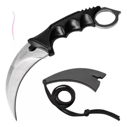 Tactical Karambit Knife with Rigid Sheath Razor Blade 0