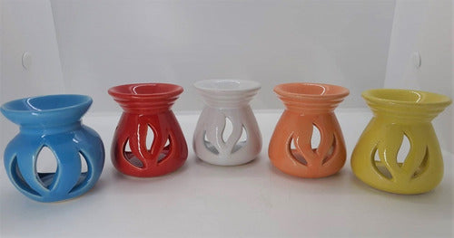 Ceramic Carved Candle and Incense Burner - Sacred Flame 1