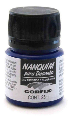 Tinta Nanquim Colorida Corfix 325 Azul Ultramar 25ml 0