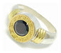 AP 126 Greek Key Medium Ring with 7mm Cubic Stone 0