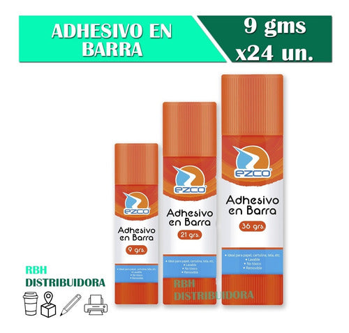 Ezco Adhesivo Pegamento En Barra 9g Calidad Premium Pack X24u 2