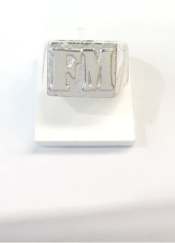 Taller del Sur Joyería Men's Initials Signet Ring in 925 Silver 1