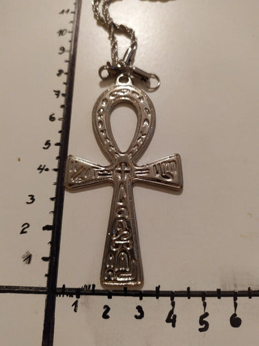 Large Ankh Cross Pendant 7cm with Surgical Steel Chain 2