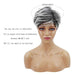 Mipper Short Pixie Cut Wig with Bangs Black to Silver Grey Roots 4