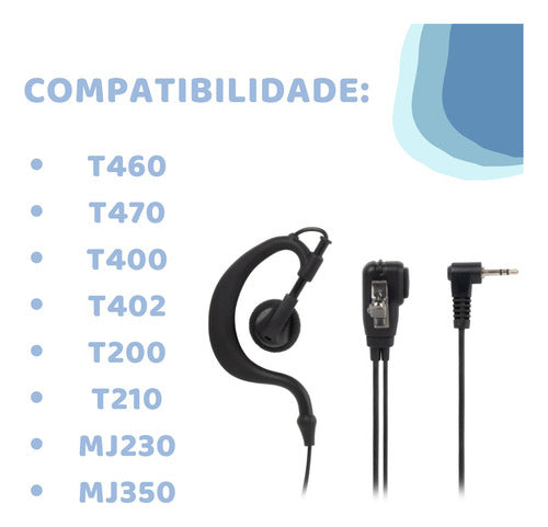 Fone De Ouvido Microfone Para Walkie Talkie Uhf Motorola Ht 2