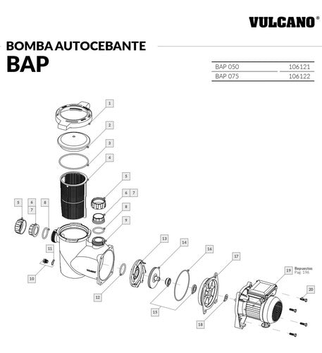 Tornillo 3/8 X 1 1/4 Pulgada Repuesto Vulcano Bomba 239051 1