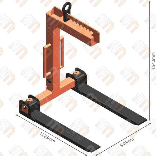 Uña Porta Pallet Lagarto Para Grúas Mmn Sas 3