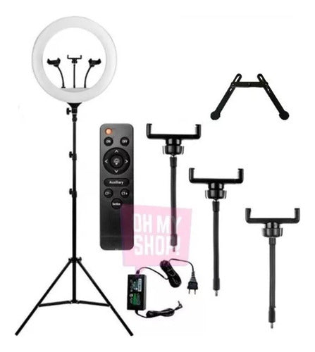 OMS 45" Dual Tripod LED Light Ring with Remote Control 6