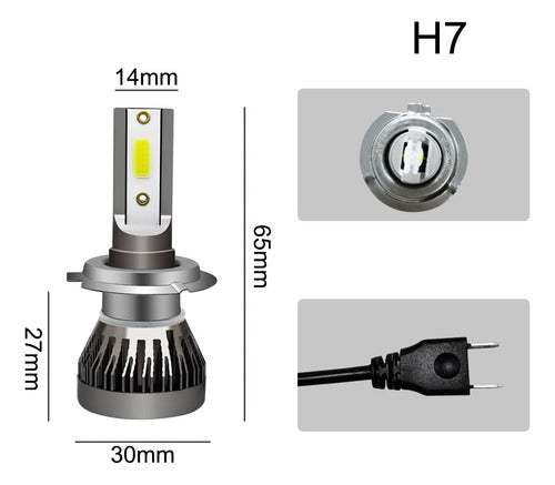 Kit of 4 Cree Led Lights H7 Low and High Beam Fiat Argo / Cronos 3