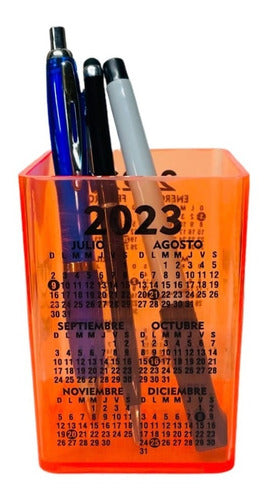 100 Colorful Pen Holders with Logo and 2019 Calendar 43