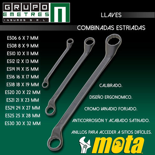 Mota 18 X 19mm Offset Box Wrench 1