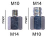 Adaptador Q8m14 Para M10, Rosca Diferente, Diamond Core Bits 6