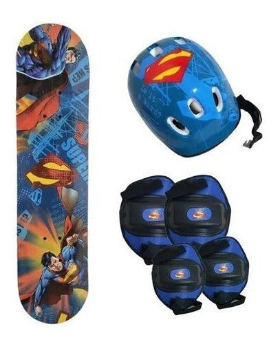 Skate Patineta Dc Superman Con Kit De Proteccion-children's 0