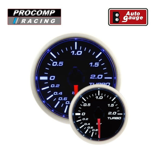 Auto Gauge Reloj Presion Turbo Boost (psi) 52mm Azul/blanco Procomp 1