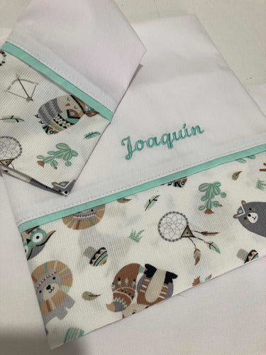 Pack 2 Personalized Baby Sheet Sets + Free Pillow 3