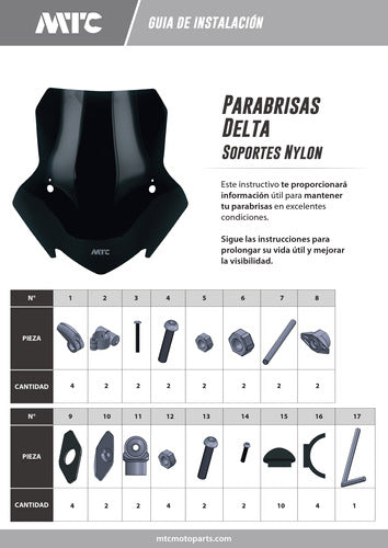 MTC Universal Delta Windshield with Fume Support 2