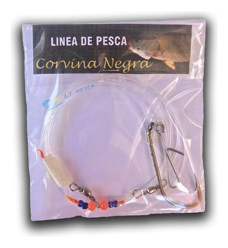 Jlpesca Linea Pesca Corvina Negra Mar Playa Lavalle Anzuelos Grande 1