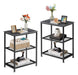 Vecelo High Auxiliary Tables Set, 2 Nightstands with 3-Tier Storage 0