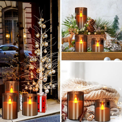 Wemarry Flameless Candles 10cm, 13cm, and 15cm for Decoration 4