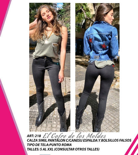 MoldeArte Molde Digital Calza Simil Pantalon C/canesu Talles S A XXL 1