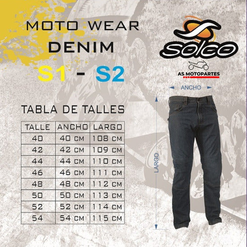 Solco Motorcycle Jeans S2 with Removable Protections - Asmotopartes 4