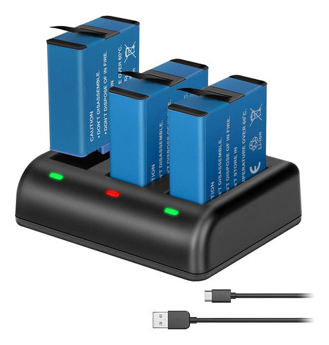 JYJZPB Triple Battery Charger for GoPro Hero 8 with 3 Batteries 0