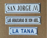 Cartel Chapa Enlozada Tranquera Con Logo 8x30 Cm Campo 3