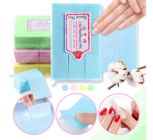 1000 Lint-Free Gel Acrylic Cleansing Wipes Colored 8