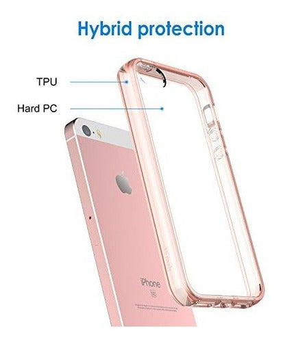 JETech iPhone SE, iPhone 5s and iPhone 5 Case, Shockproof/Scratch-Resistant, Rose Gold 2