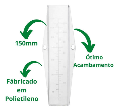 Pluviômetro 150mm Medidor De Chuva Cunha + Tabela Monitorar 1