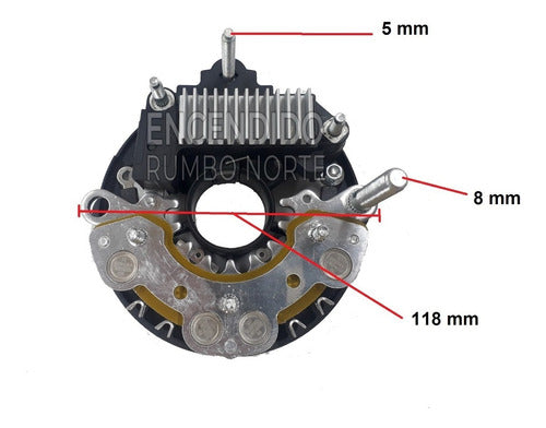 ERN Placa Porta Diodo Y Regulador Fiat Chevrolet Ford Valtra 3