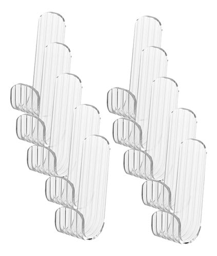 Pack of 5 Acrylic Self-Adhesive Wall Hooks 0