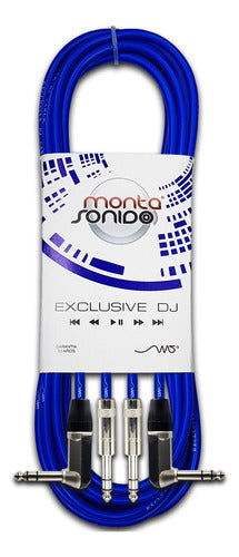 MS Cables Par Cables Dj Plug Trs Codo A Recto Balanceado Estereo 8 Mts 3