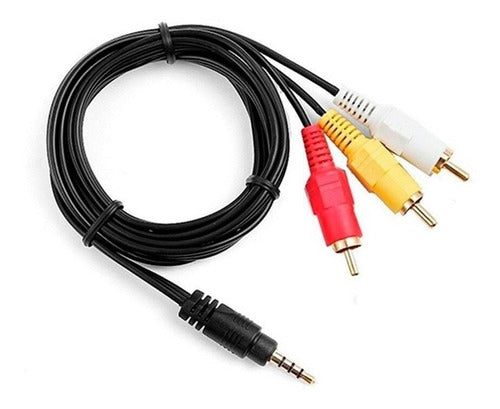 En Lanus Cable Audio Stereo Y  Video 3.5 Mm Miniplug A 3 Rca 0