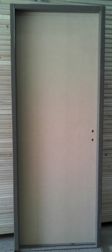 Puerta Placa Mdf 90x200 Tabique 10 - Marco De Chapa 18 1