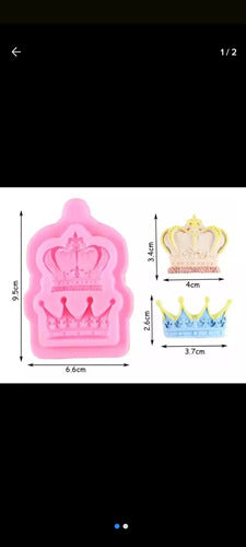 AIUARTESANAS Silicone Mold 2 Crowns King and Queen Princess Fondant 1