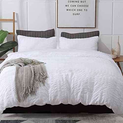 Avelom White Duvet Cover Queen (90 X 90 Pulgadas), 3 Piezas 0