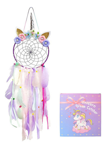 LATT Illuminated Unicorn Dreamcatcher with LED Lights, Decoration 0