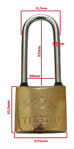 Proll 6 Titanium High Shackle Golden Iron Padlocks N° 40 1