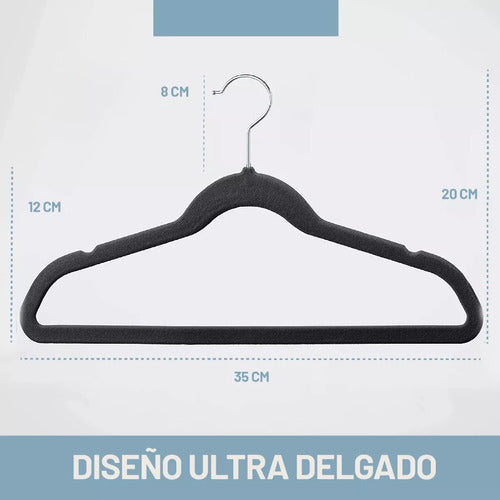 DyP Accesorios Velvet Hangers Kids Black X 50 Units 1