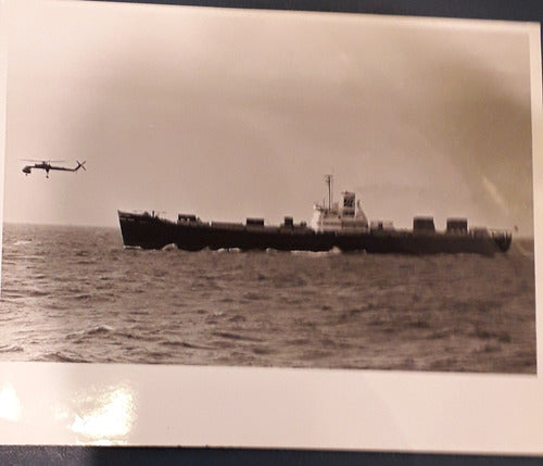 Foto Original Año 1972 Uss Army Marina Barco Helicoptero Usa 0