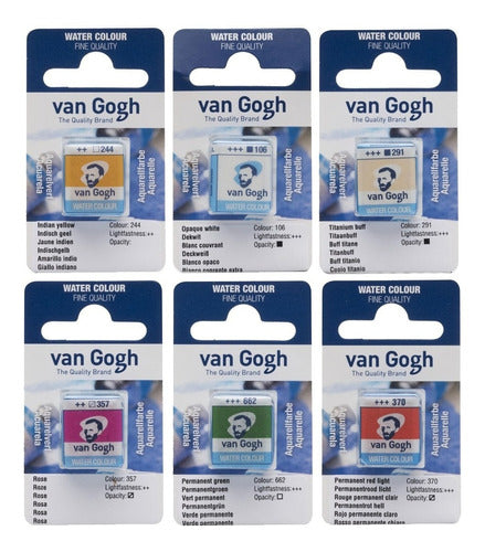 Van Gogh Watercolor Half Pans - Set of 6 Colors of Your Choice - Series 1 0