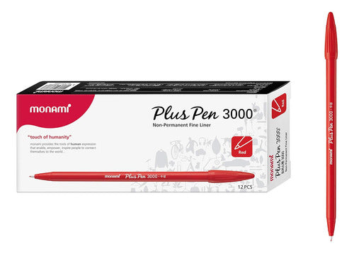 Monami Plus 3000 Water-Based Felt Tip Pen, Ink 0