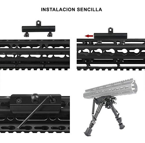 Adaptador Bipode Keymod Guardamanos Rifle Fusil Pcp Riel 6