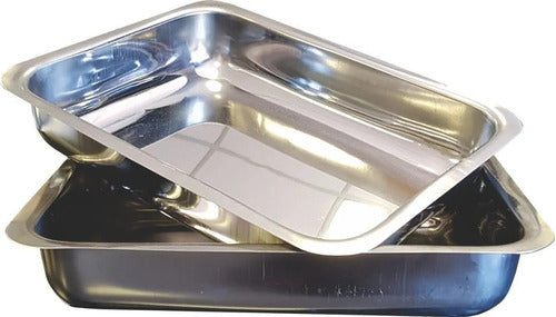 Stainless Steel Large Serving Tray 44 cm x 34 cm x 9 cm (5 Units) 0