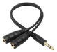 Cable 3.5 Auxiliar 2 Hembras 1 Macho (Ideal P 2 Auriculares) 3