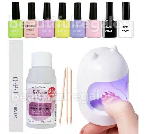 Beautifull Regalos Mini X11 Kit 6w UV/LED Nail Lamp with Gel Polishes and Accessories 0